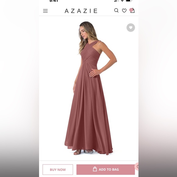 Azazie dusty rose bridesmaid dress - Picture 7 of 8